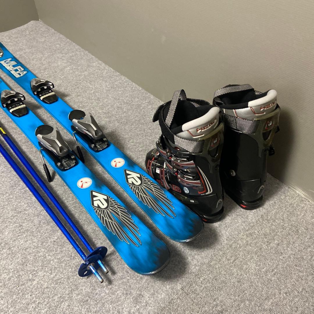 ★メンテナンス済　大人スキーセット　板163cm ブーツ27cm