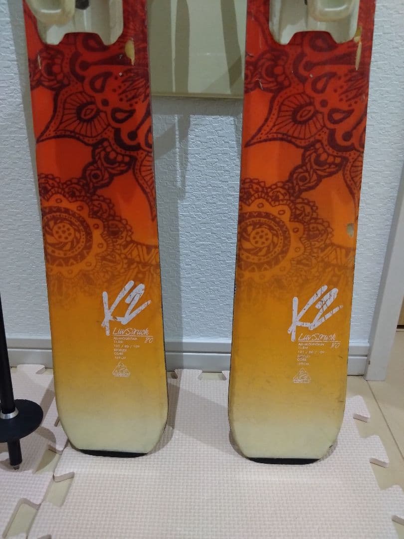 スキー板　149cm　ケーツー　ストック　セット