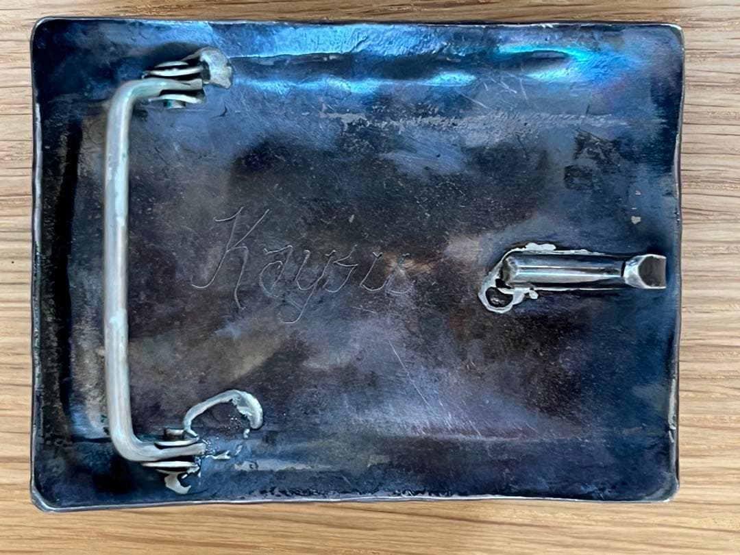 ネイティブ・アメリカン ベアクロー・ターコイズ・コーラル装飾アンティークバックル