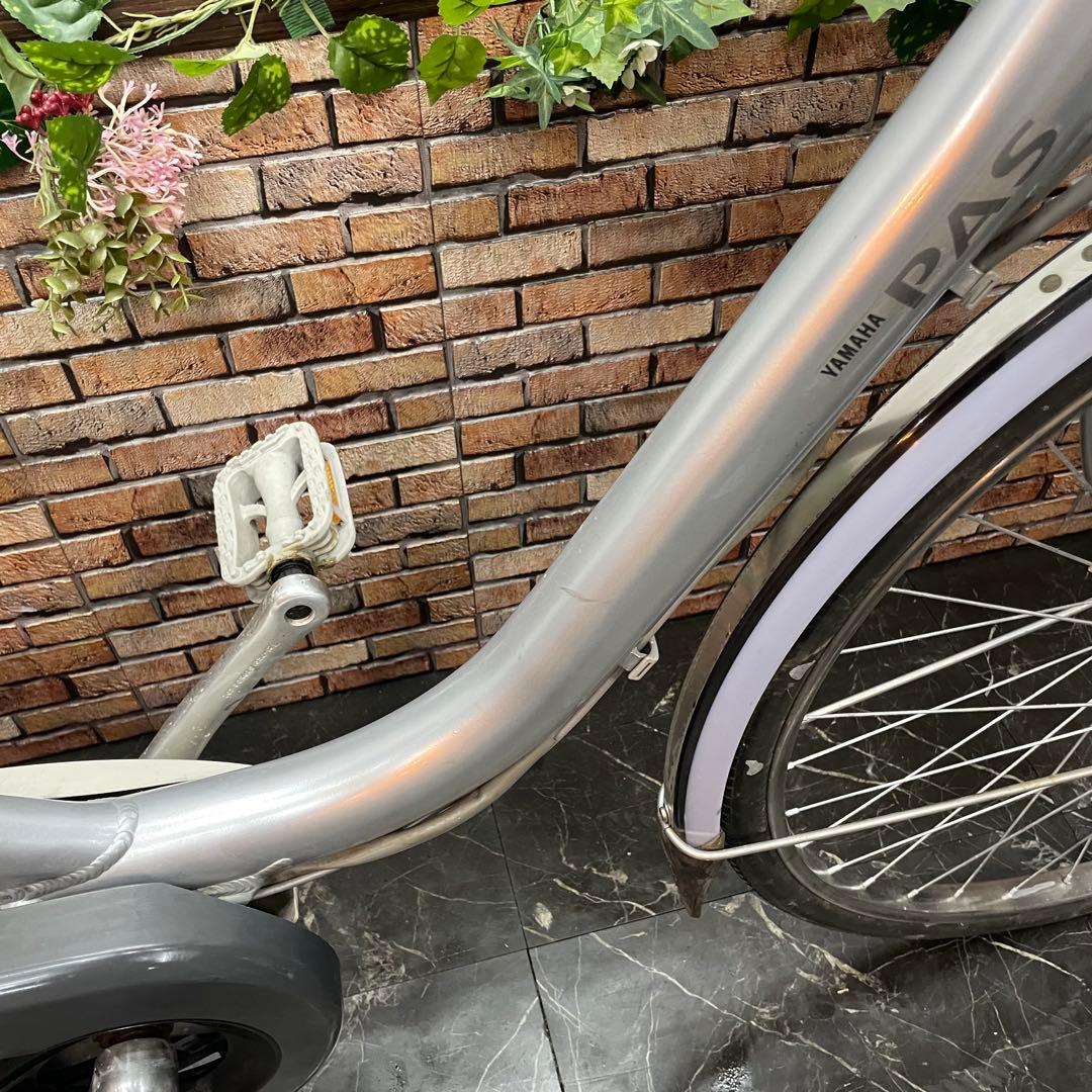 【93】電動自転車 YAMAHA PAS シルバー 26インチ