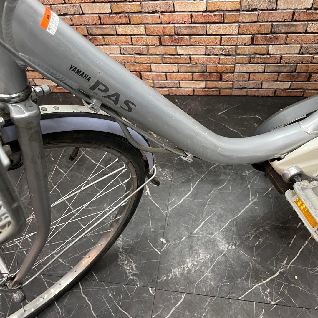 【93】電動自転車 YAMAHA PAS シルバー 26インチ