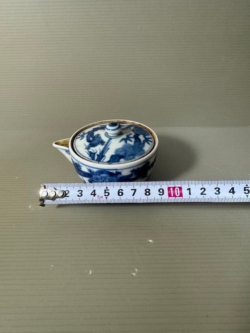 2385 九谷焼　染付青花　松竹梅　宝瓶　時代物