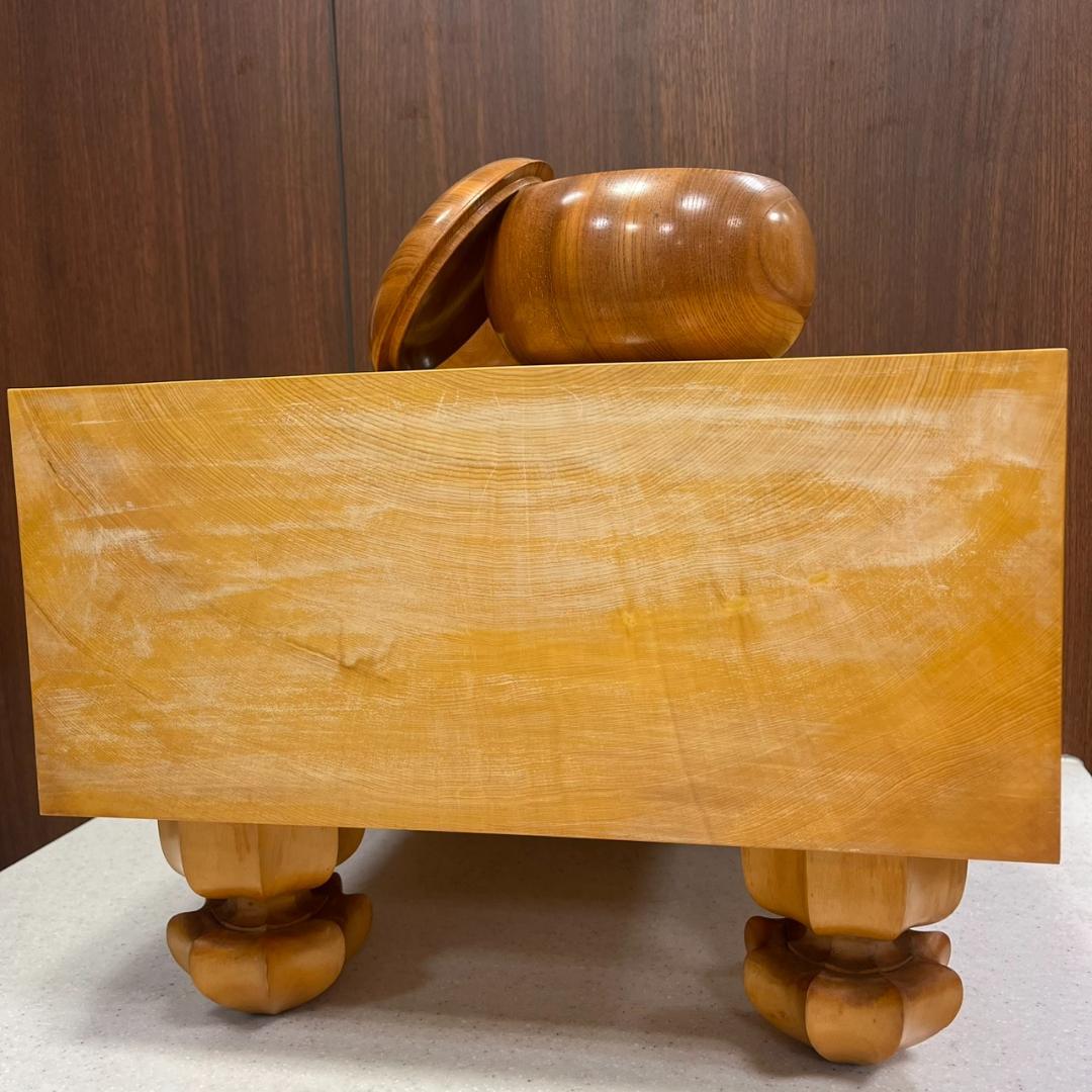 囲碁 碁盤と碁石のセット 脚付碁盤 本格的 高級碁盤 木製カバー(桐覆い)付き