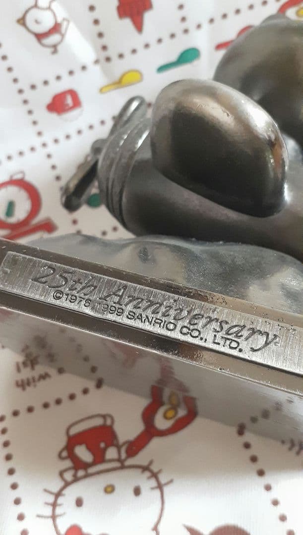 激レア キティ25周年シルバーブロンズ置物 1999年発売物