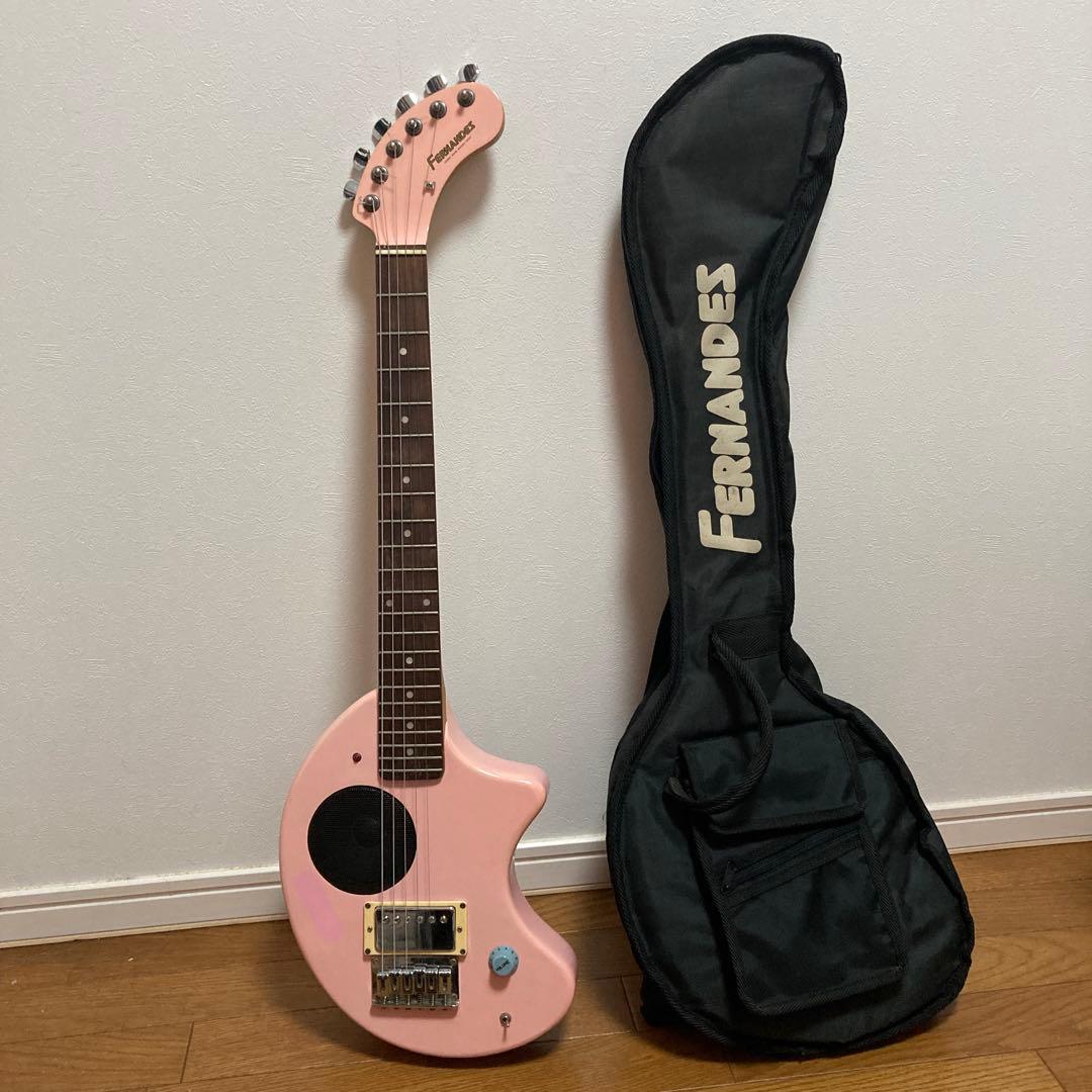 FERNANDES ピンク エレキギター ギターケース付き