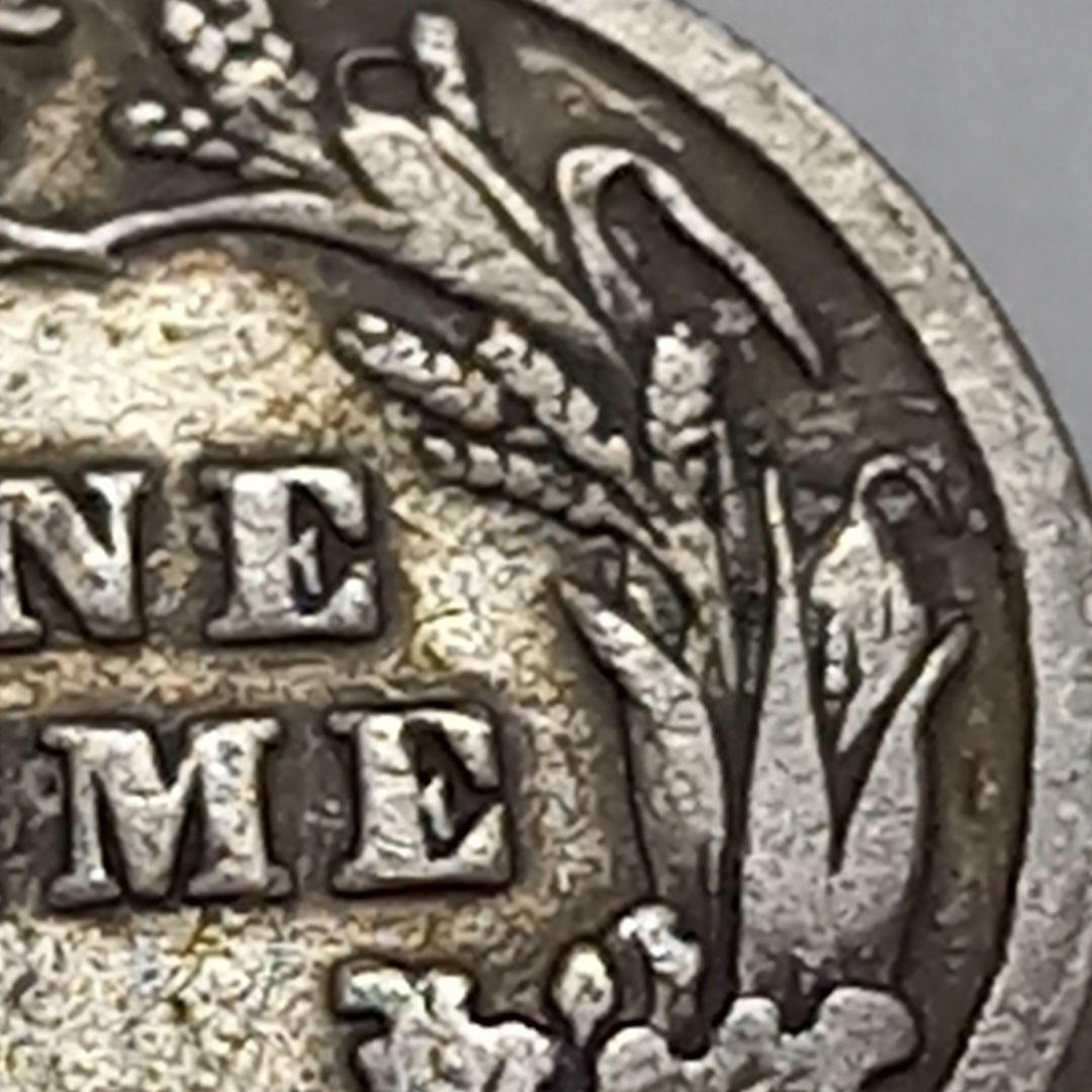 レア 銀貨 1914年 アメリカ 1ダイム バーバー ミントD