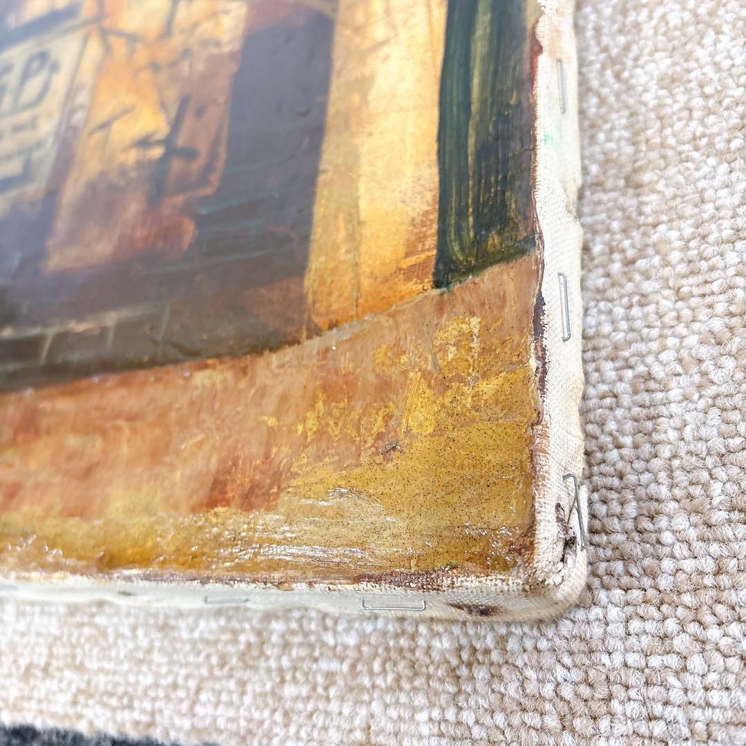 真作 立川広己「広告のある壁」油彩 自由美術協会会員 一枚の絵人気画家