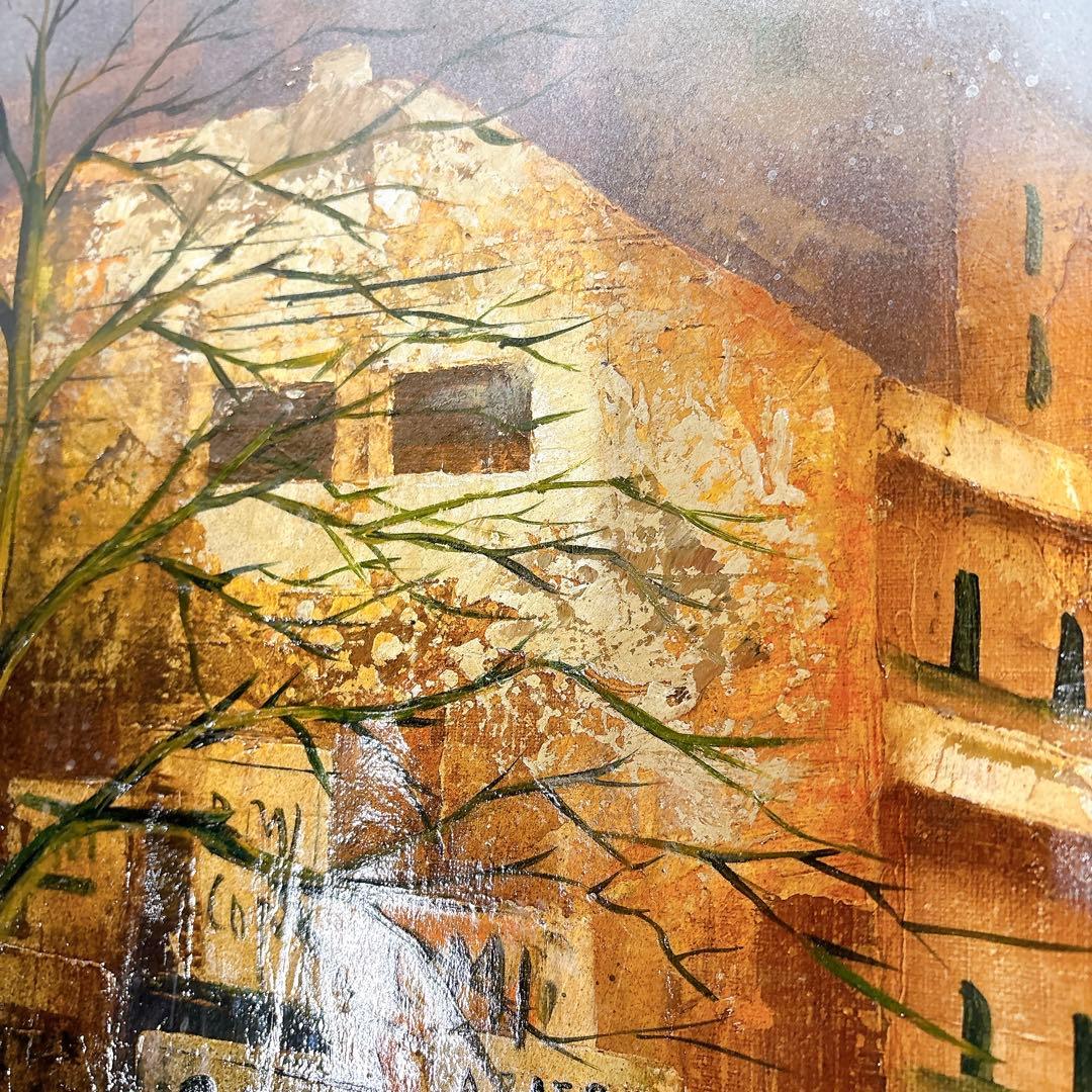 真作 立川広己「広告のある壁」油彩 自由美術協会会員 一枚の絵人気画家