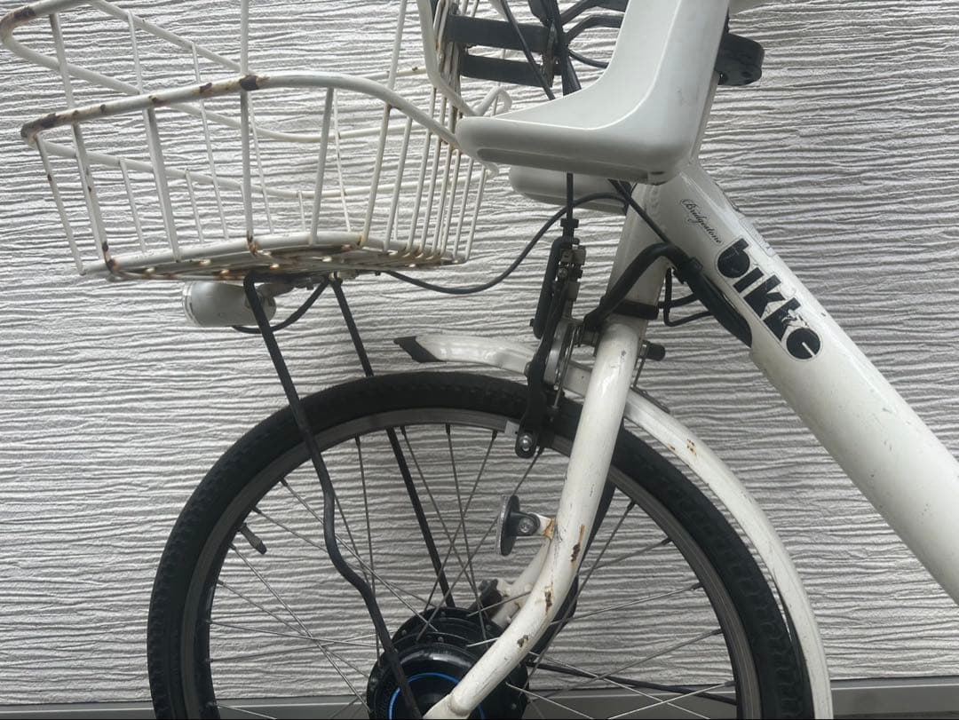 bikke電動アシスト自転車 チャイルドシート付き ホワイト
