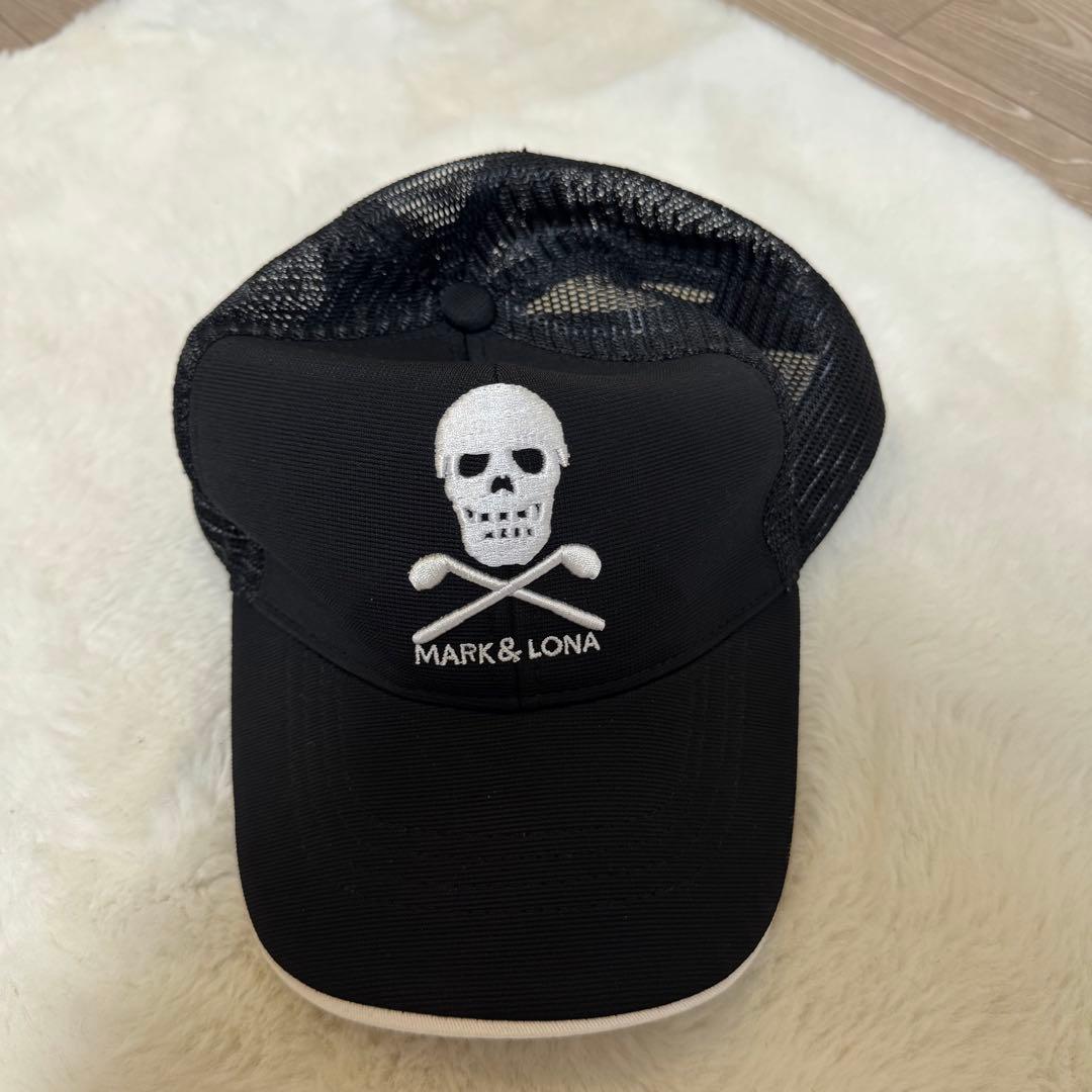 MARK & LONA ブラックキャップ スカル刺繍