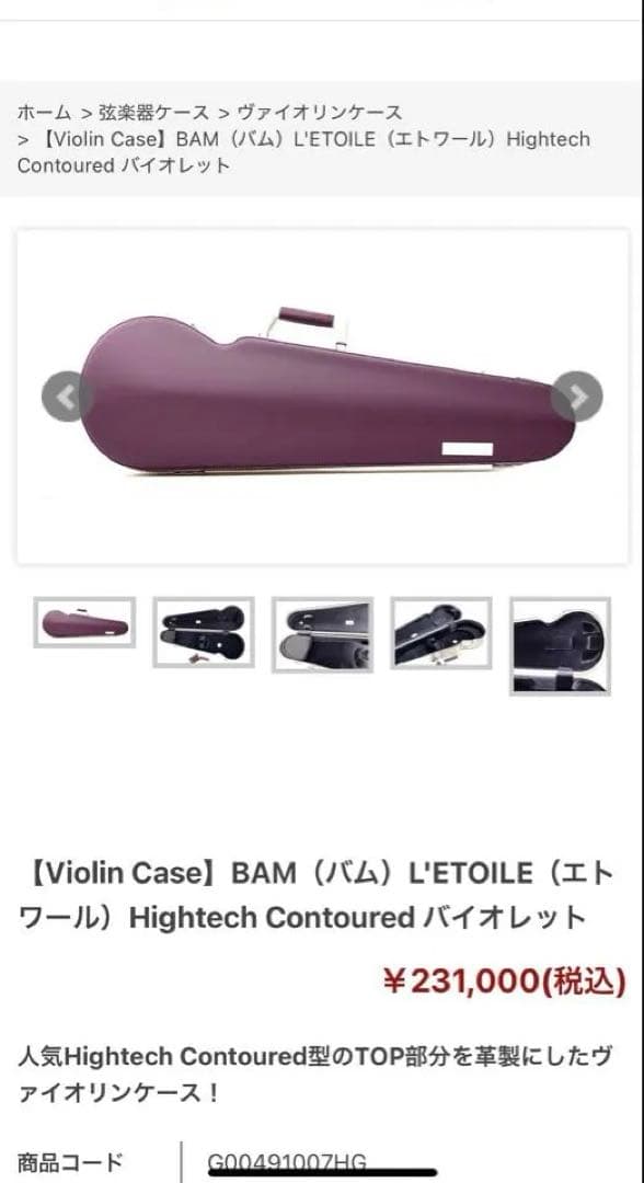 bamエトワールバイオリンケース新品