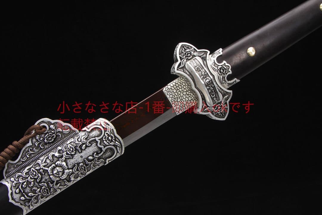 ぎんぼたん唐横刀模様鋼  古兵器 武具 刀装具 日本刀 模造刀 居合刀