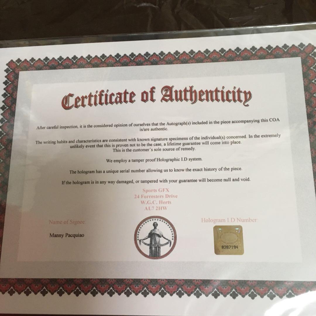 超特大マニーパッキャオ、直筆サイン！