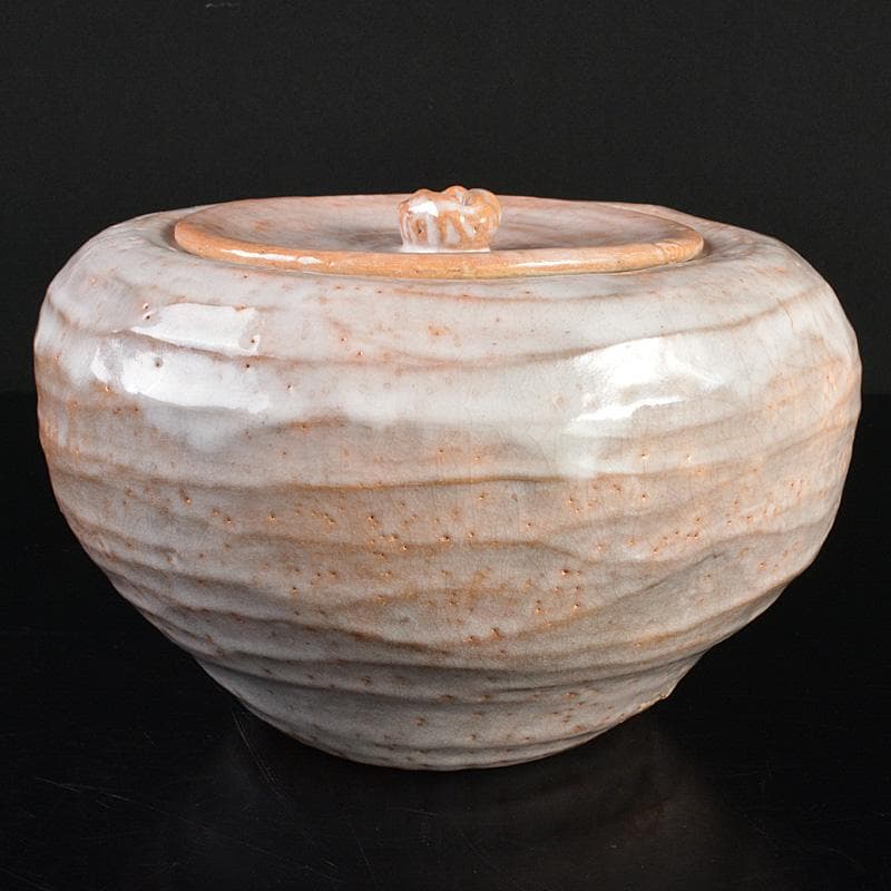 茶道具　印南窯　井上方竹造　瓢箪　水指　共布　堀内宗完極め箱　M R6801