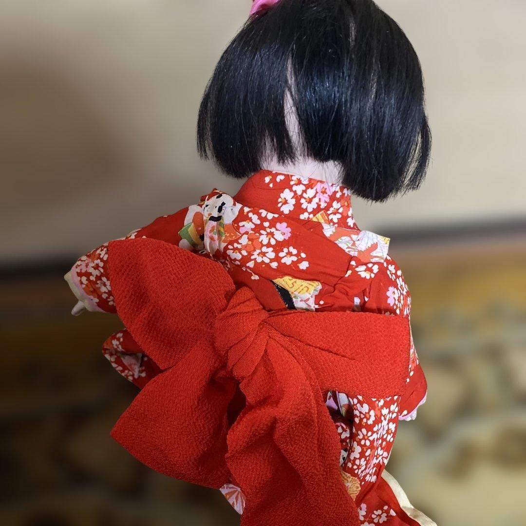 古い市松人形　４２ｃｍ　英山作　大正？　にっこり明るい　おまとめ割引　おかっぱ