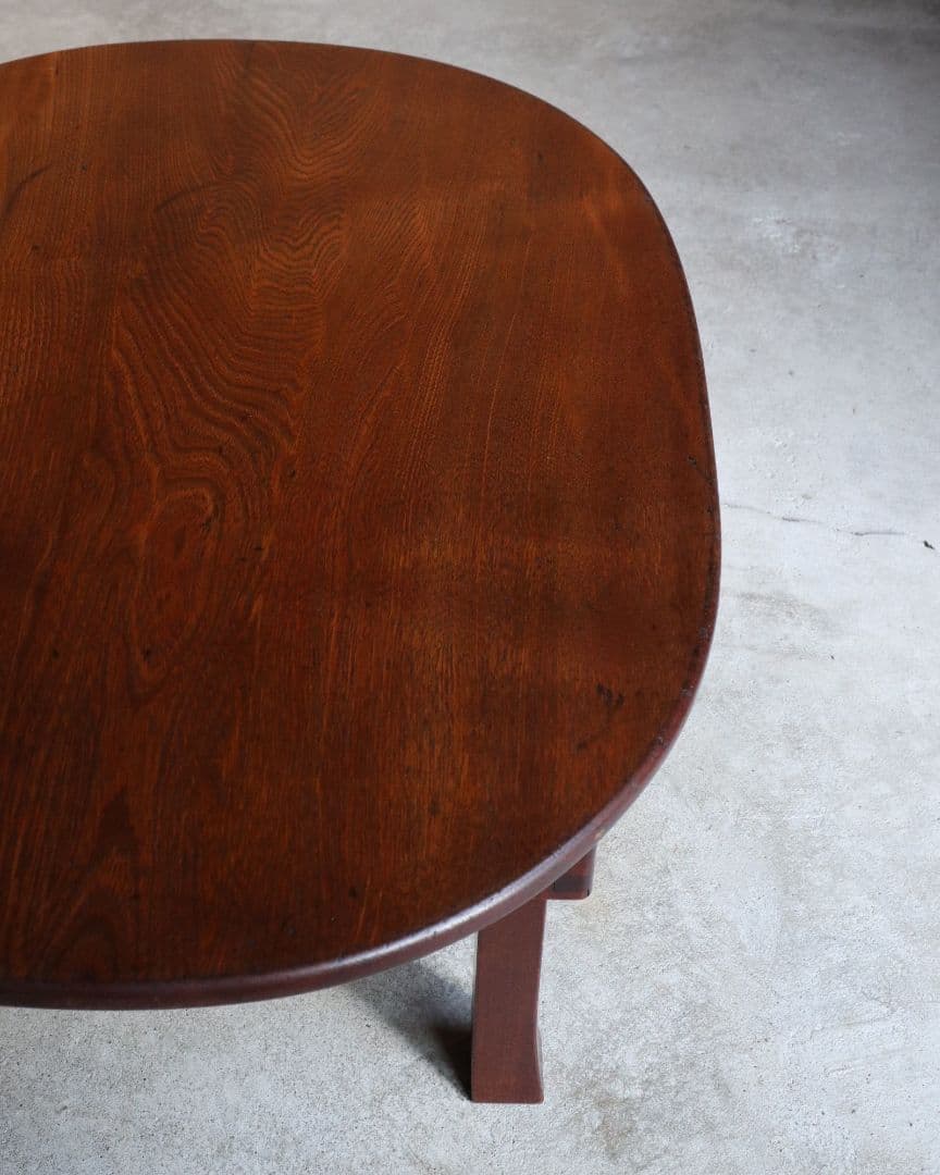 栓(セン)の小判型ちゃぶ台　古道具 古家具 アンティーク レトロ カフェ 古民家