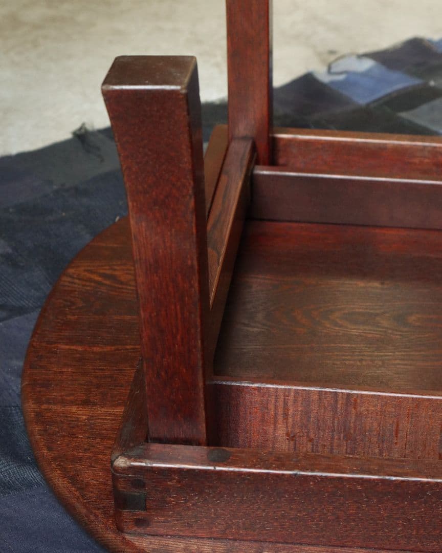 栓(セン)の小判型ちゃぶ台　古道具 古家具 アンティーク レトロ カフェ 古民家