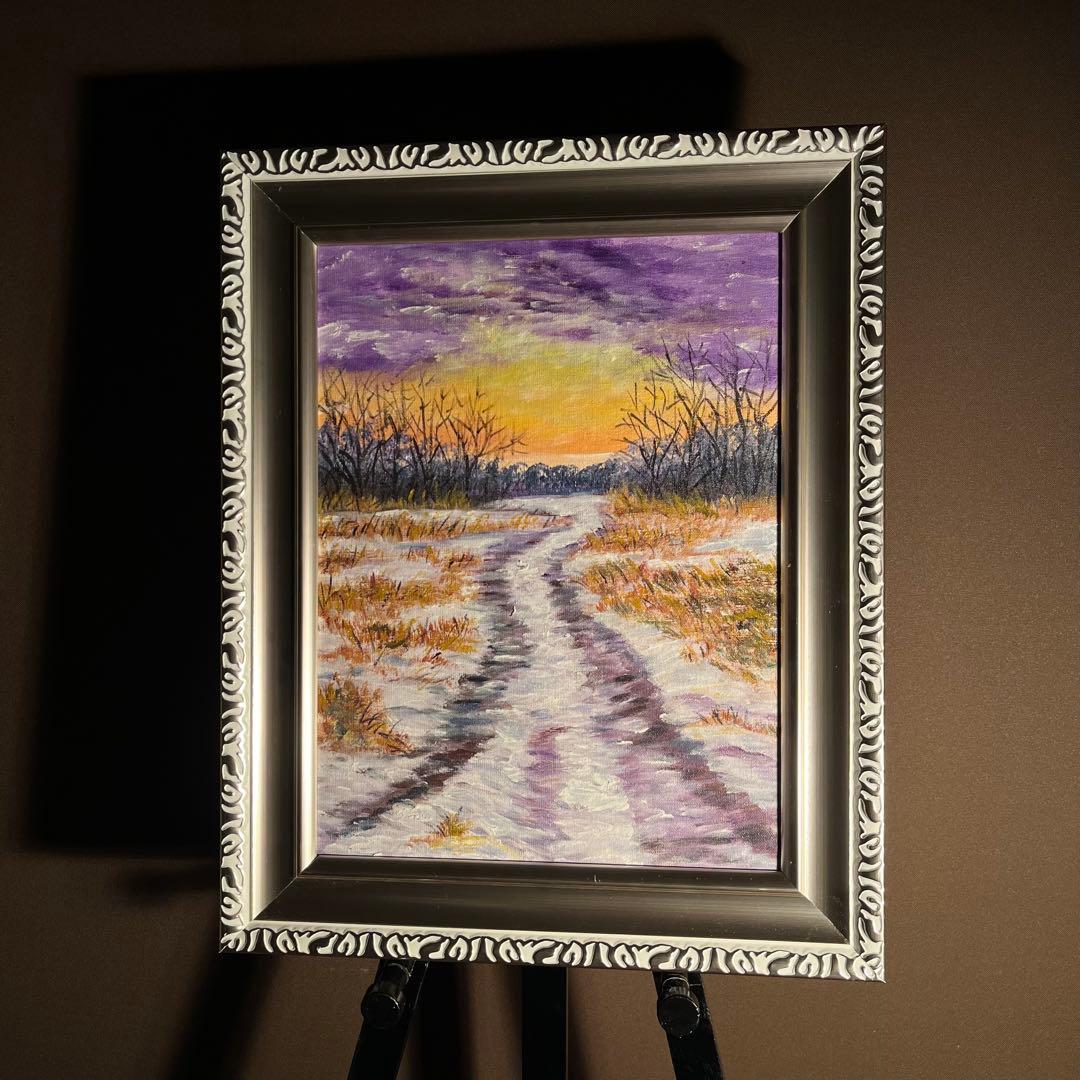 アサヒ 手書き油絵 花瓶の花 2点