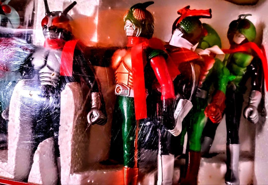 ポピー　仮面ライダー９人セット　当時もの！　怪人付き(2体)　中身美品