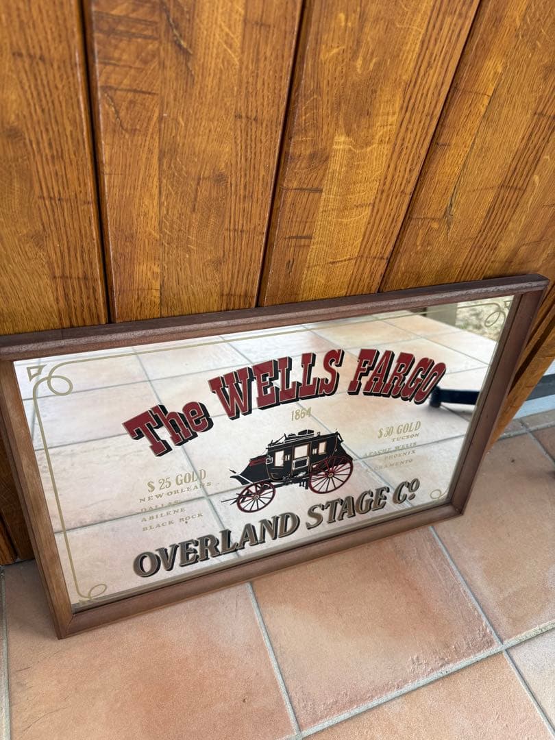 ビンテージ パブミラー The WELLS FARGO アンティーク品　レトロ