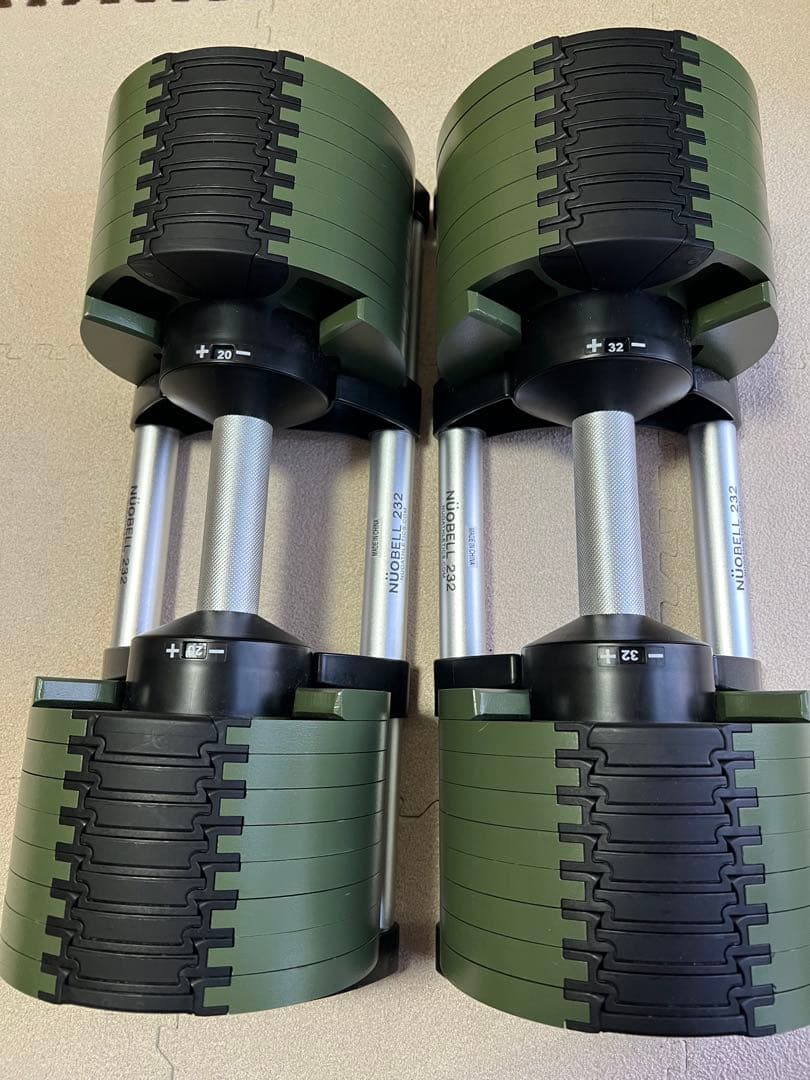 NUOBELL可変式ダンベル 32kg 2kg刻み　Green①