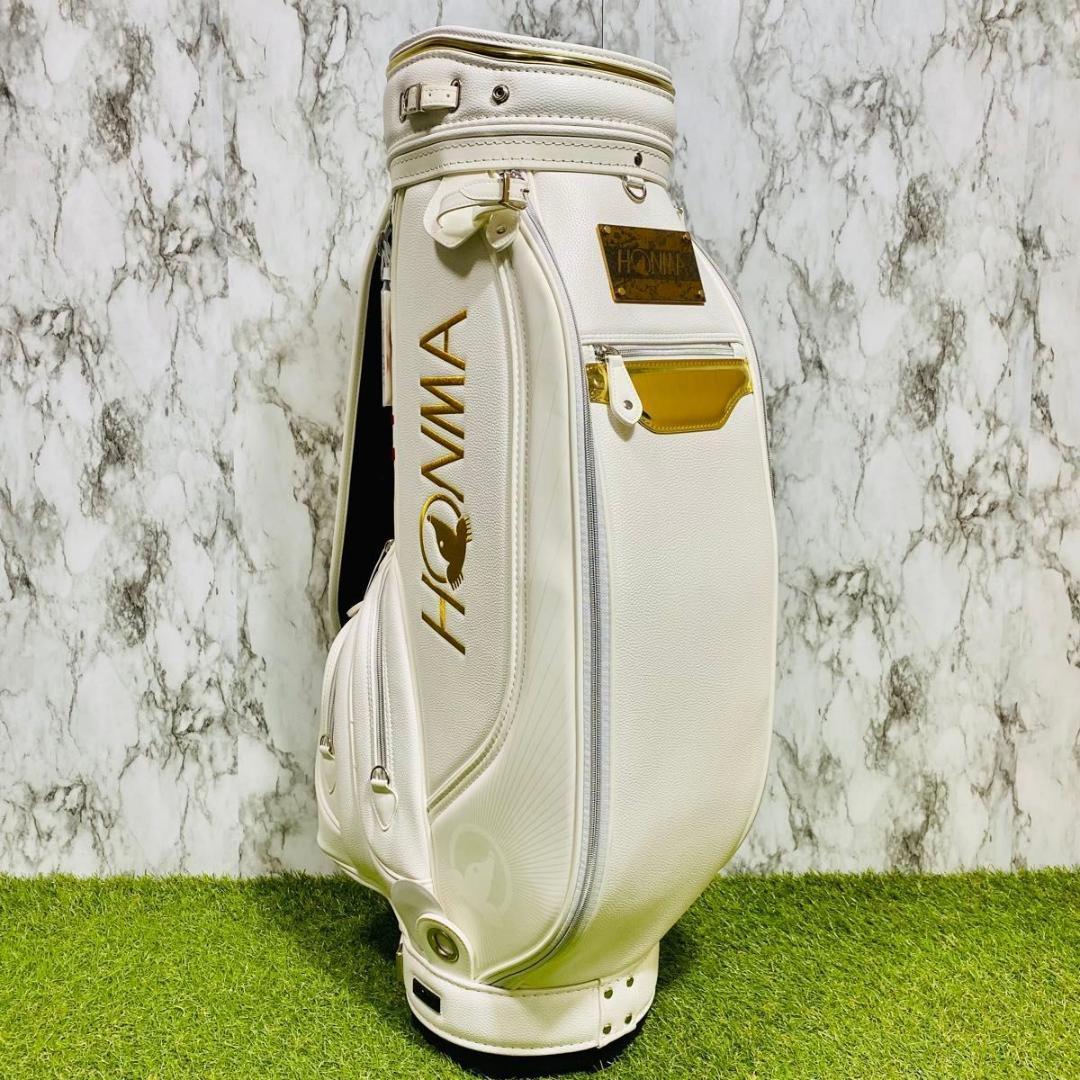 【新品未使用】最高級 ホンマ 会津絵 カート式 キャディバッグ ホワイト