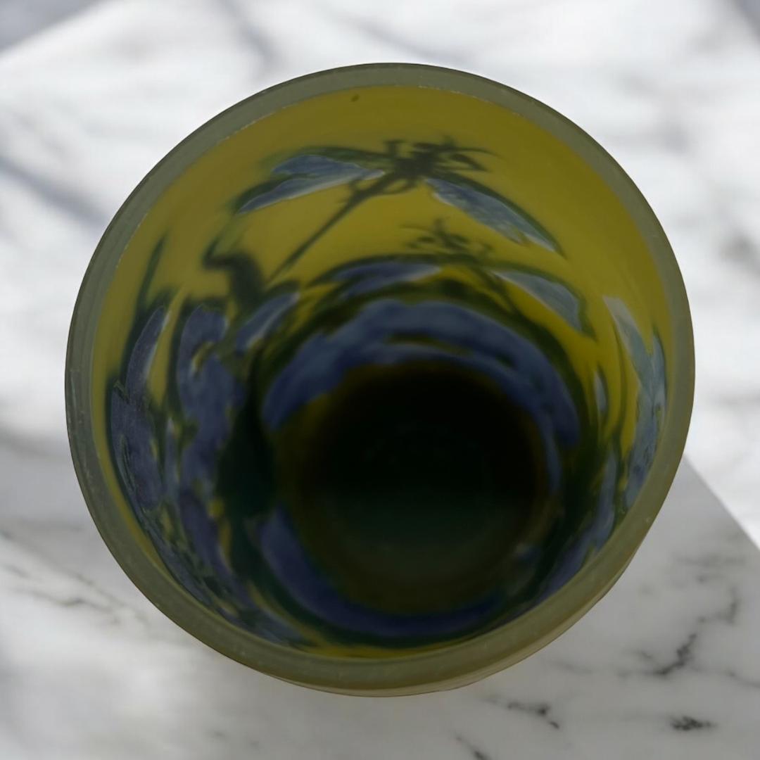 ◆証明書付◆EmileGalleエミールガレ 花瓶 16cm×9cm カメオ彫り