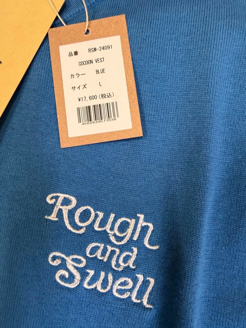 新品正規品【ROUGH&SWELL/L】ニットベストコットン100%