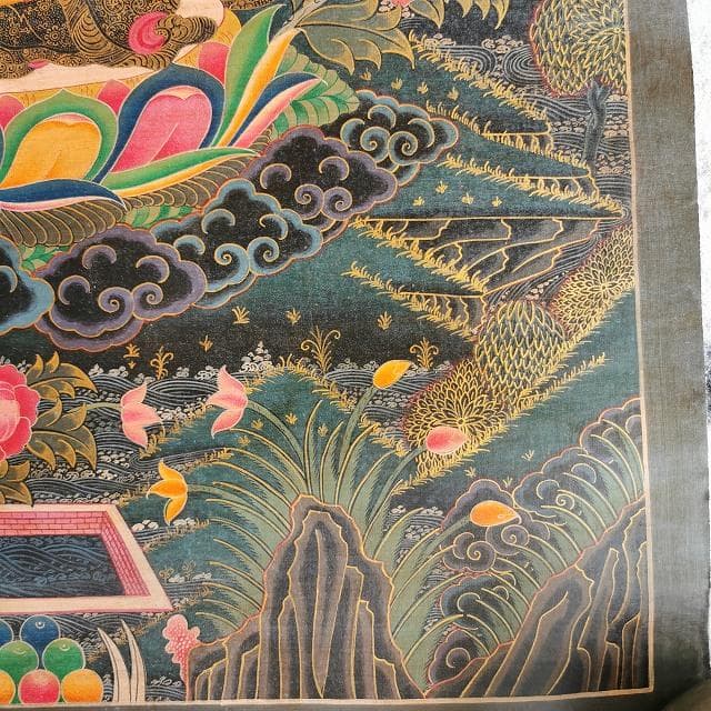 【文殊菩薩】　大　ハイクオリティ　：　タンカ　仏画（額縁なし）