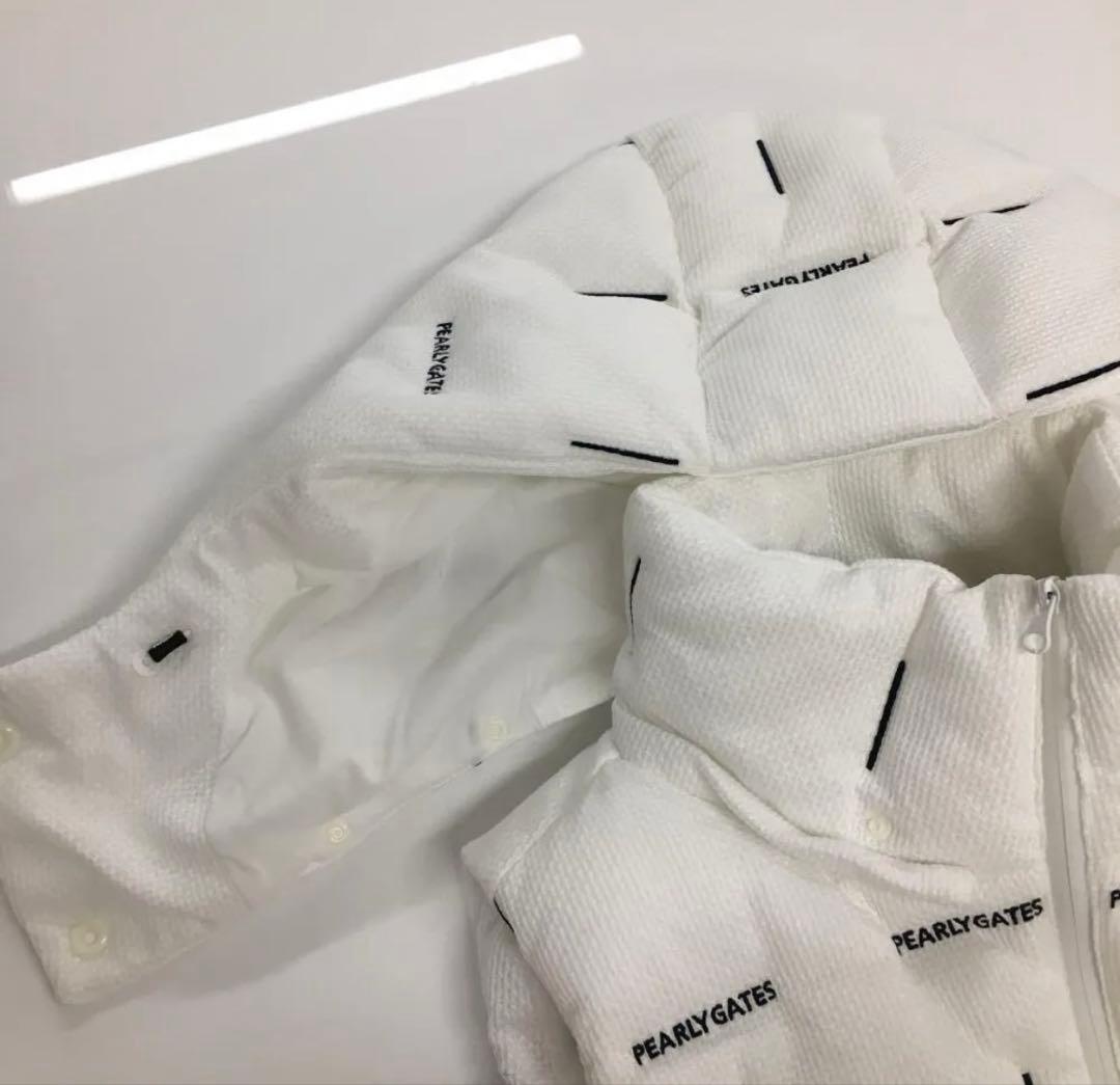 パーリーゲイツ 中綿ベスト ホワイト 刺繍 ゴルフ レディース 0(S)