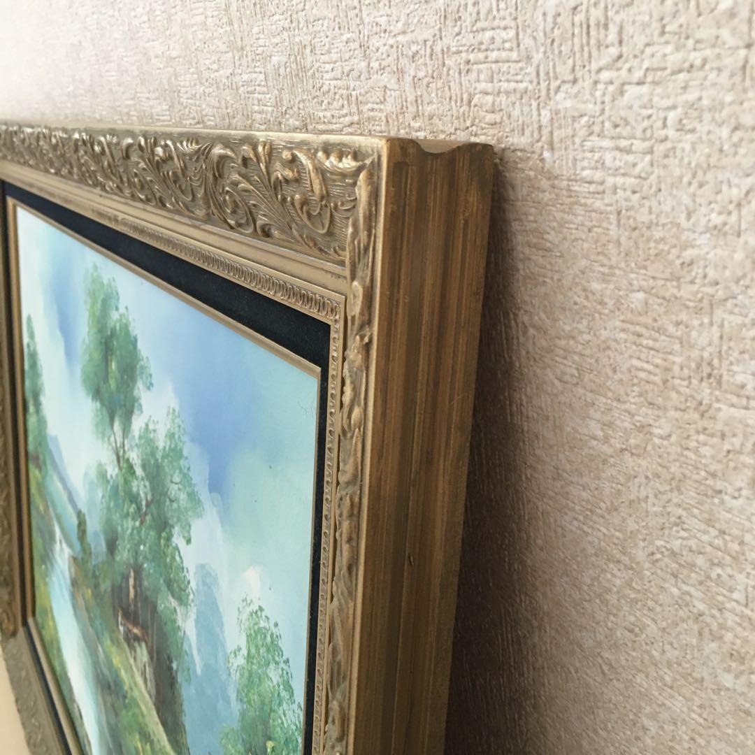 絵画 油絵 油彩画 風景画 額縁　額装 フレーム アンティーク