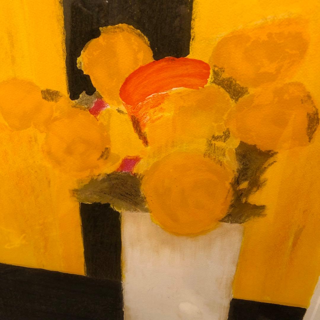 カトラン 「黒いテーブルクロスの上の夏の花束」 リトグラフ　作家直筆サイン入り