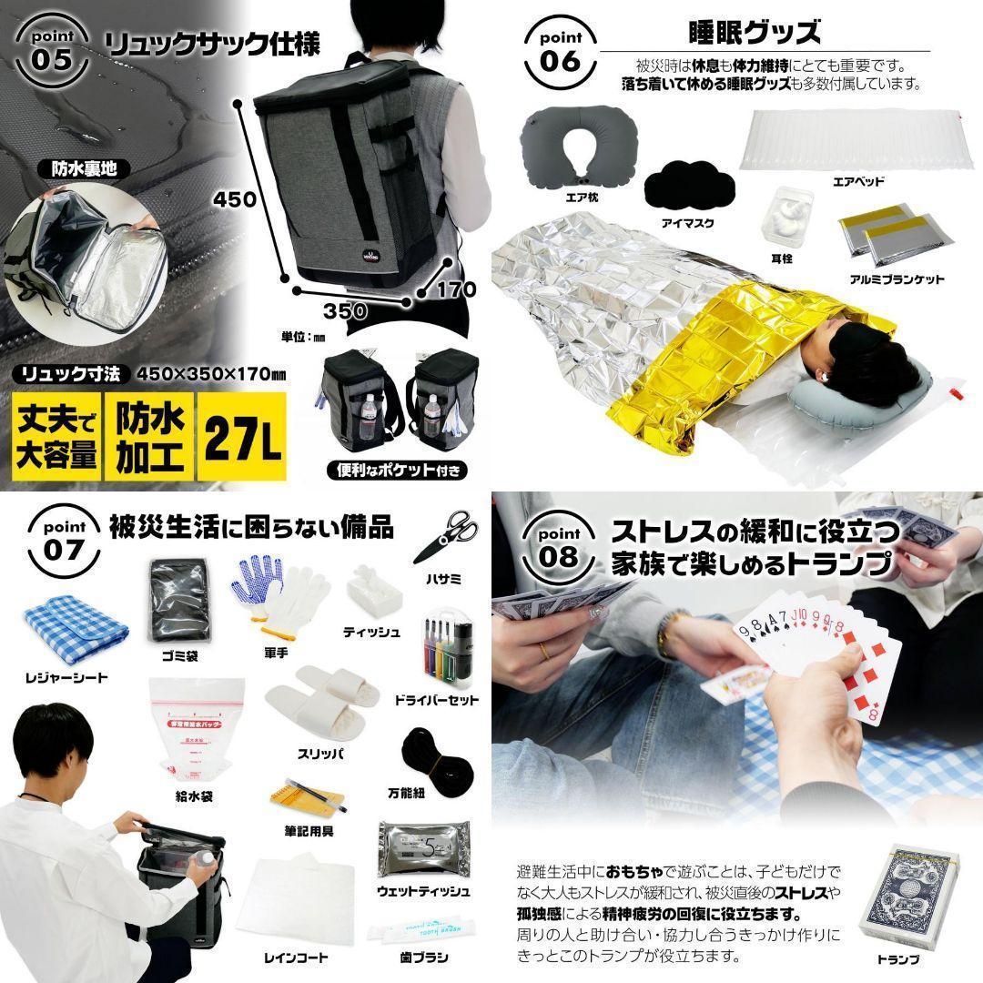 防災セット 持ち出し 1人用 防災用品セット 非常用持ち出しセット 2361