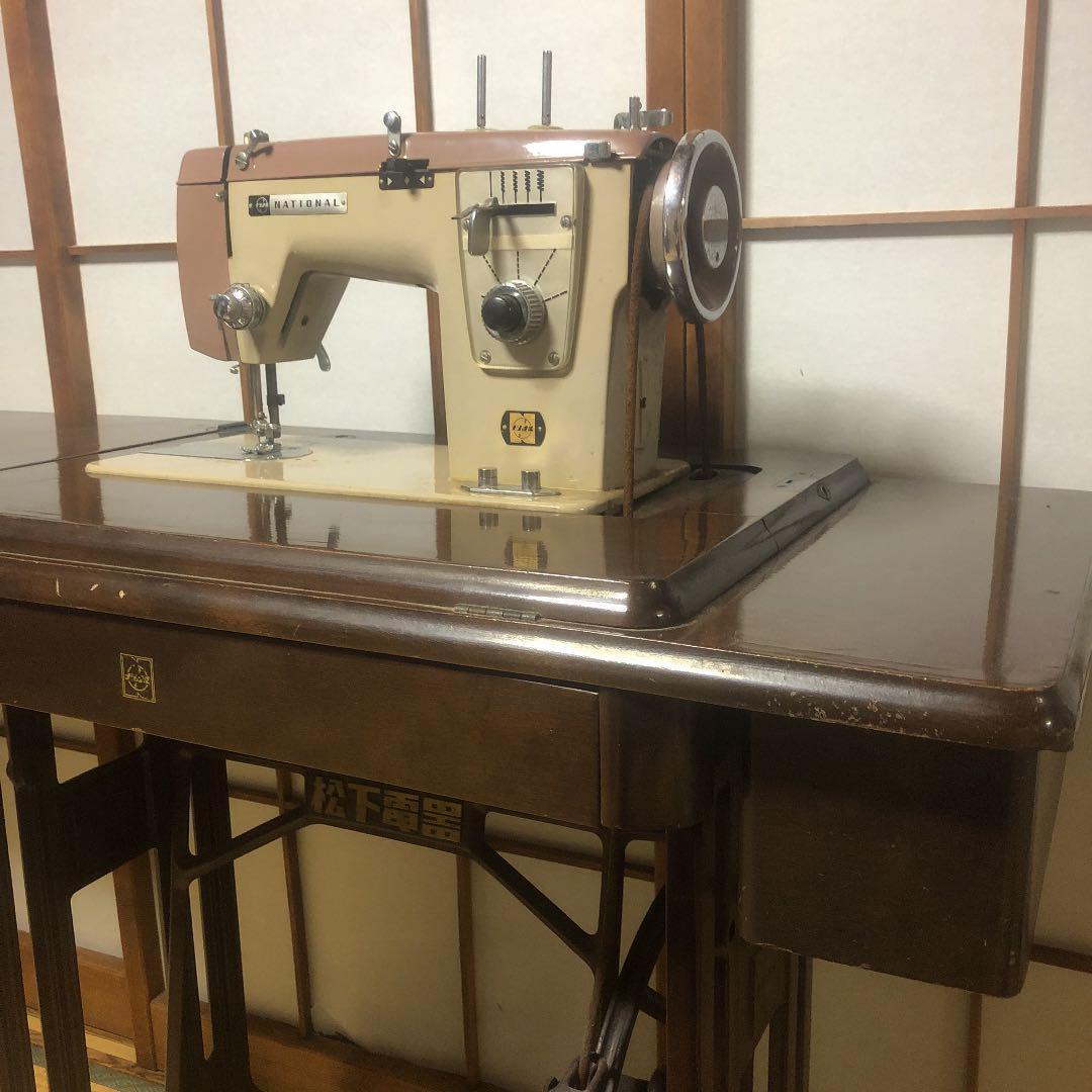 アンティーク　足踏みミシン 松下電器　テレワーク机