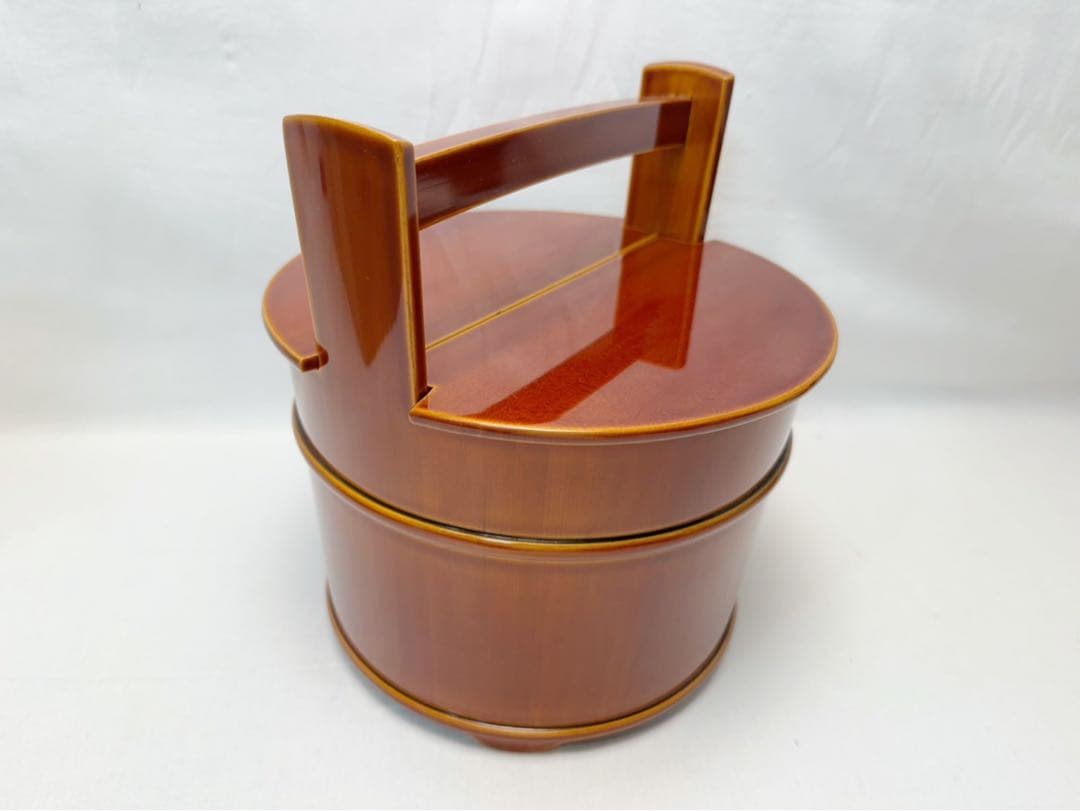 未使用 茶道具 飛騨高山 春慶塗 手桶水指煎茶道具 茶器 木工芸