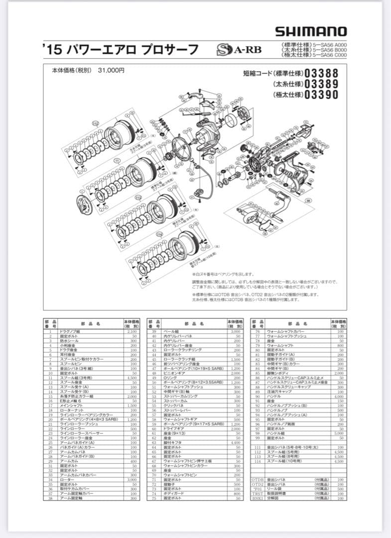 【最終価格】SHIMANO パワーエアロ　プロサーフ　投げ釣り　④ 太糸