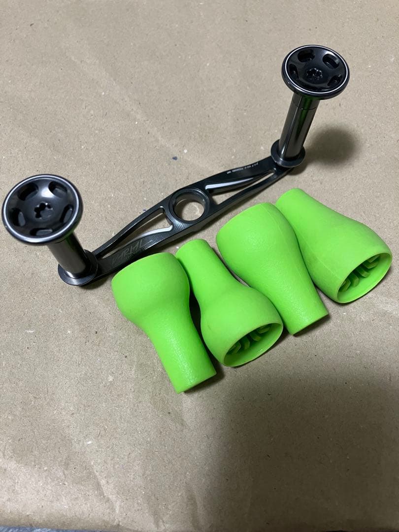 DRT バリアル100 ガンメタ ライムグリーン　ファットノブ&スリムノブセット