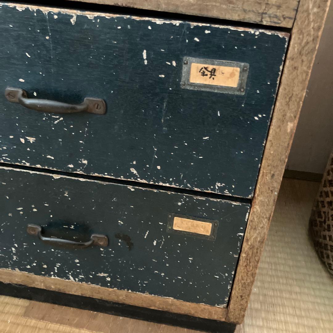 ヴィンテージ　昭和木製　大小7段引き出し