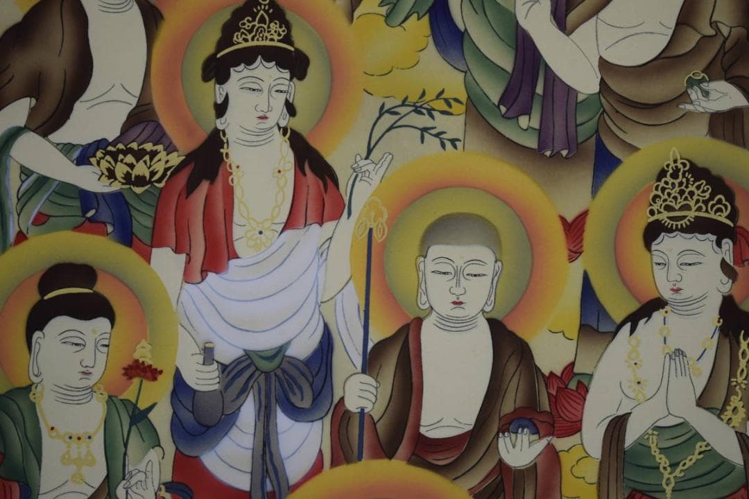 真作/広洋/十三佛図/十三仏図/桐共箱付/布袋屋掛軸HH-473