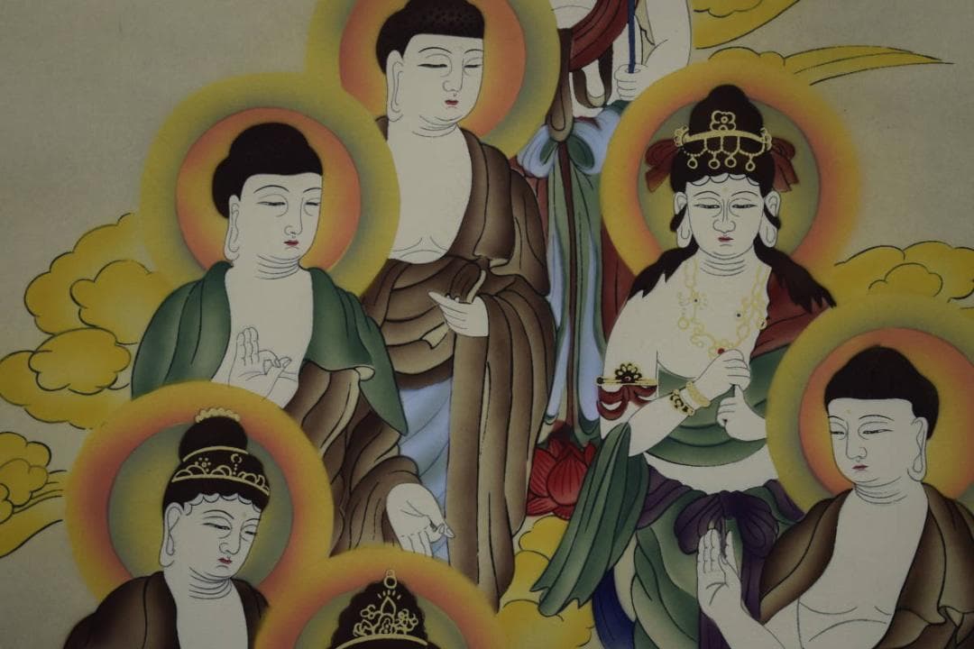 真作/広洋/十三佛図/十三仏図/桐共箱付/布袋屋掛軸HH-473