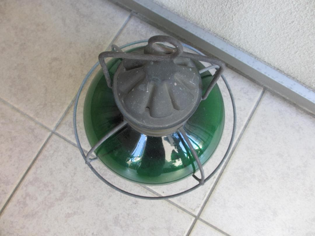 古道具珍しいアンティーク★グリーン ダルマランタン★オイルランプ 昭和レトロ船舶