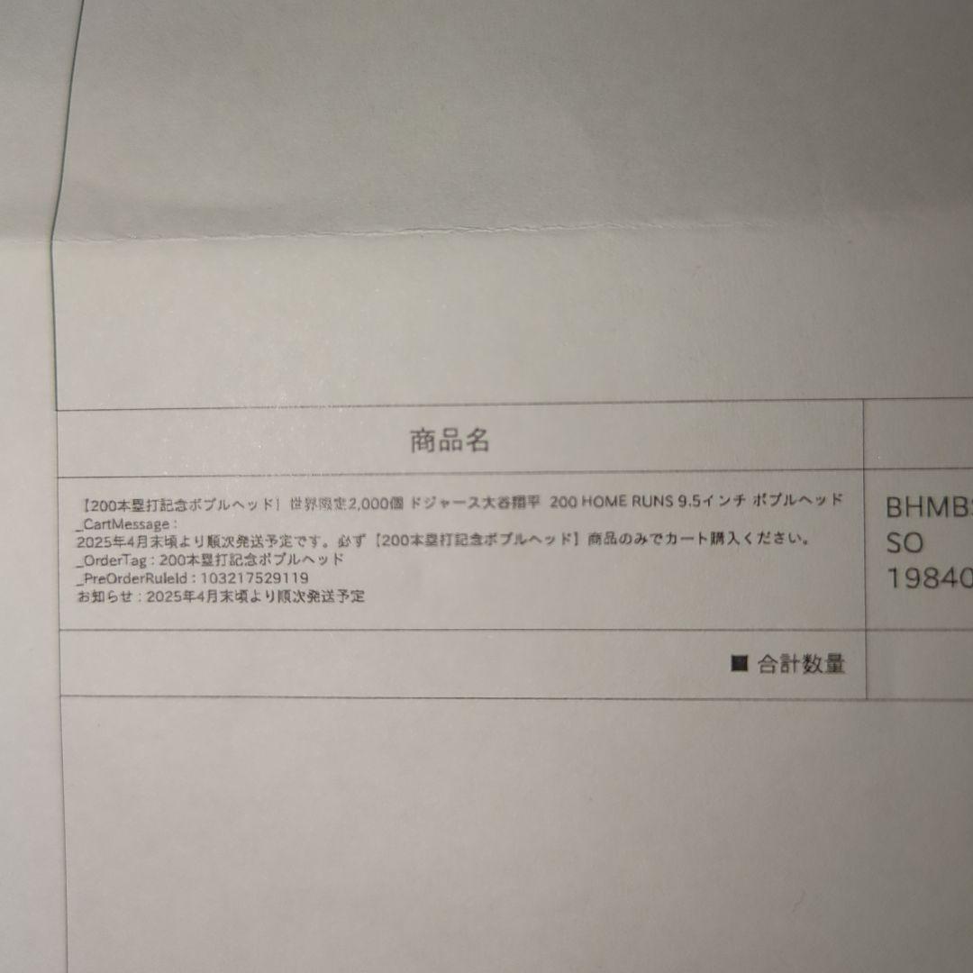 大谷翔平★200本塁打記念【世界限定2000個】9.5インチ ボブルヘッド