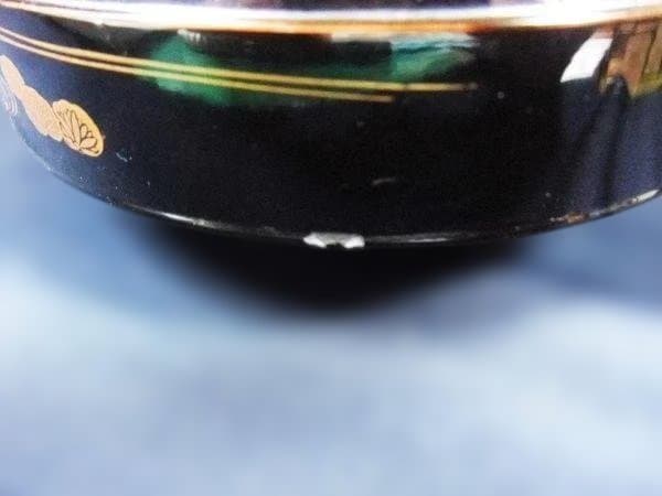 江戸期 唐草花 丸型四段重 食篭 金蒔絵 鳳凰文