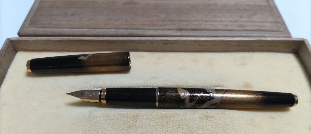 パイロット　万年筆　蒔絵　鶴　14k　國光會