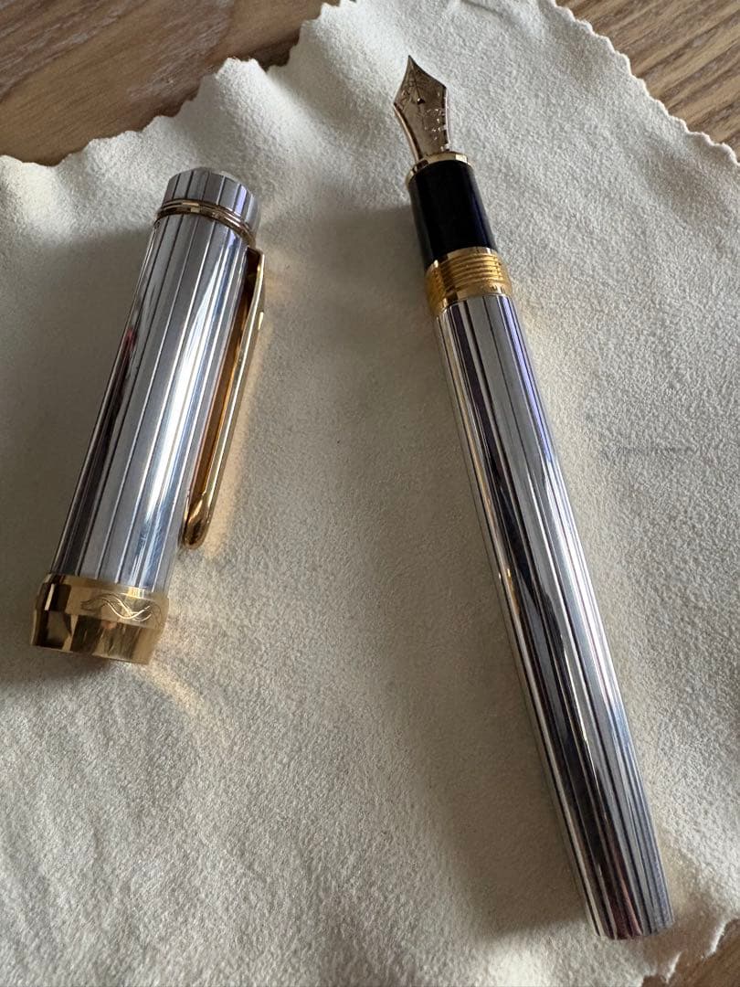 【美品】プラチナ萬年筆 銀無垢 #9-2 シルバー PTS-50000 F 細字