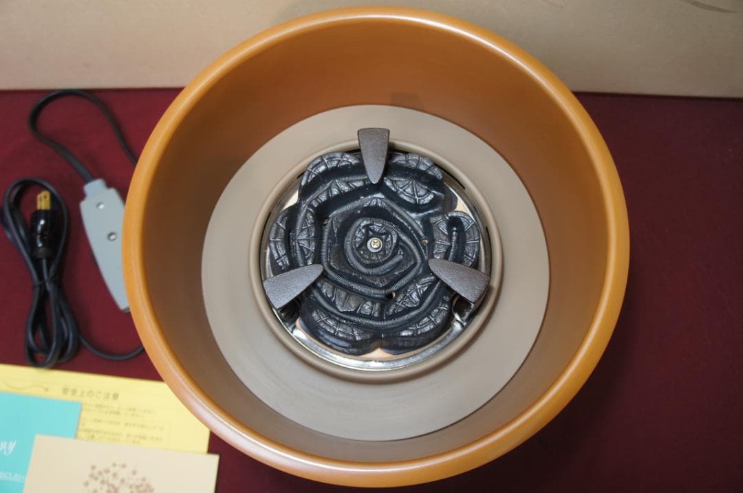 ☆美品 立礼棚卓用 銅風炉 銅製丸炉 400W(可変)炭型 電熱器送料込み