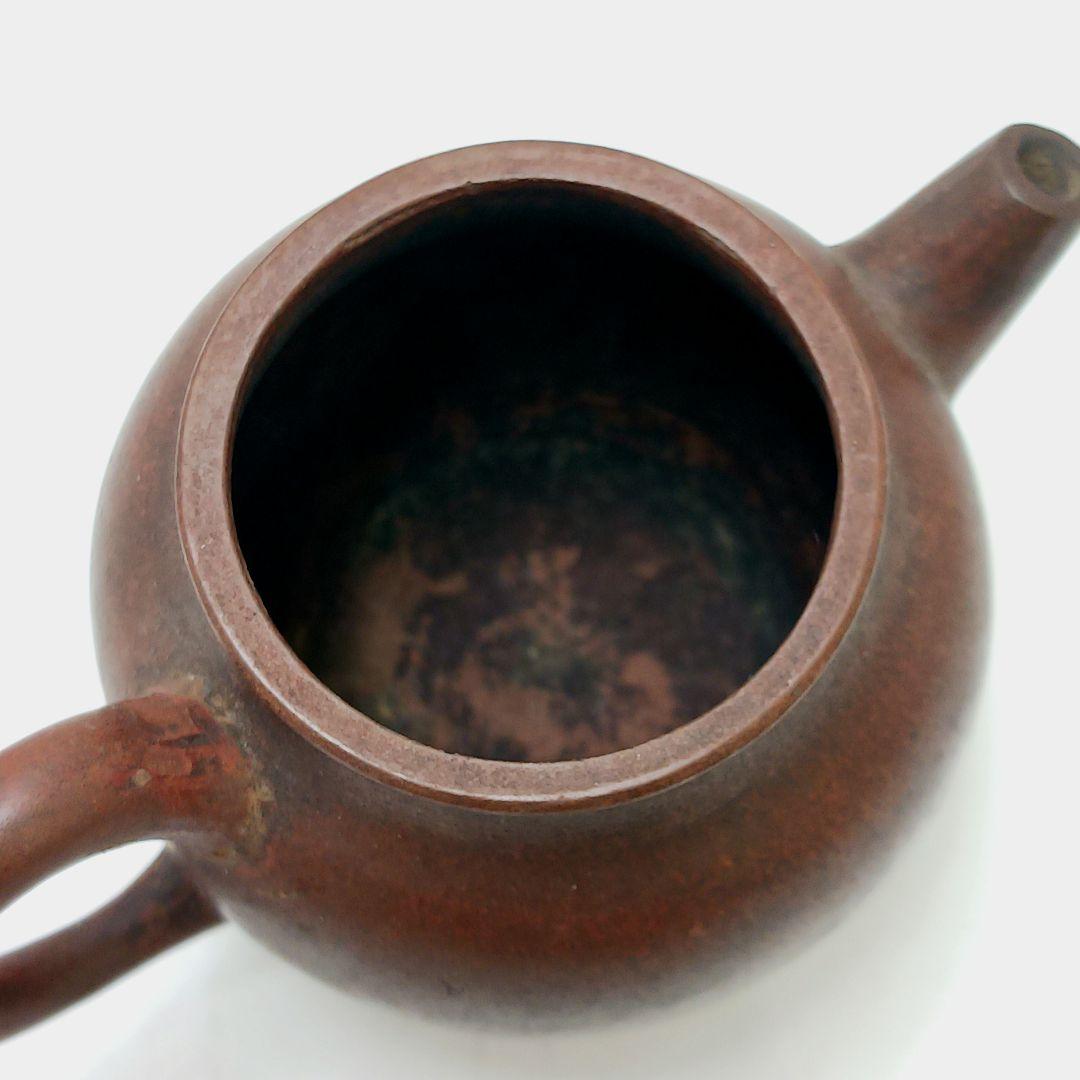 中国古玩 小振り 朱泥急須 紫砂壷 時代品 煎茶道具　の