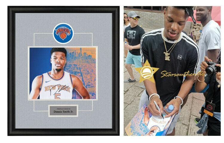 直筆サイン入り写真 デニス・スミス・ジュニア ニューヨーク・ニックスSA鑑定済