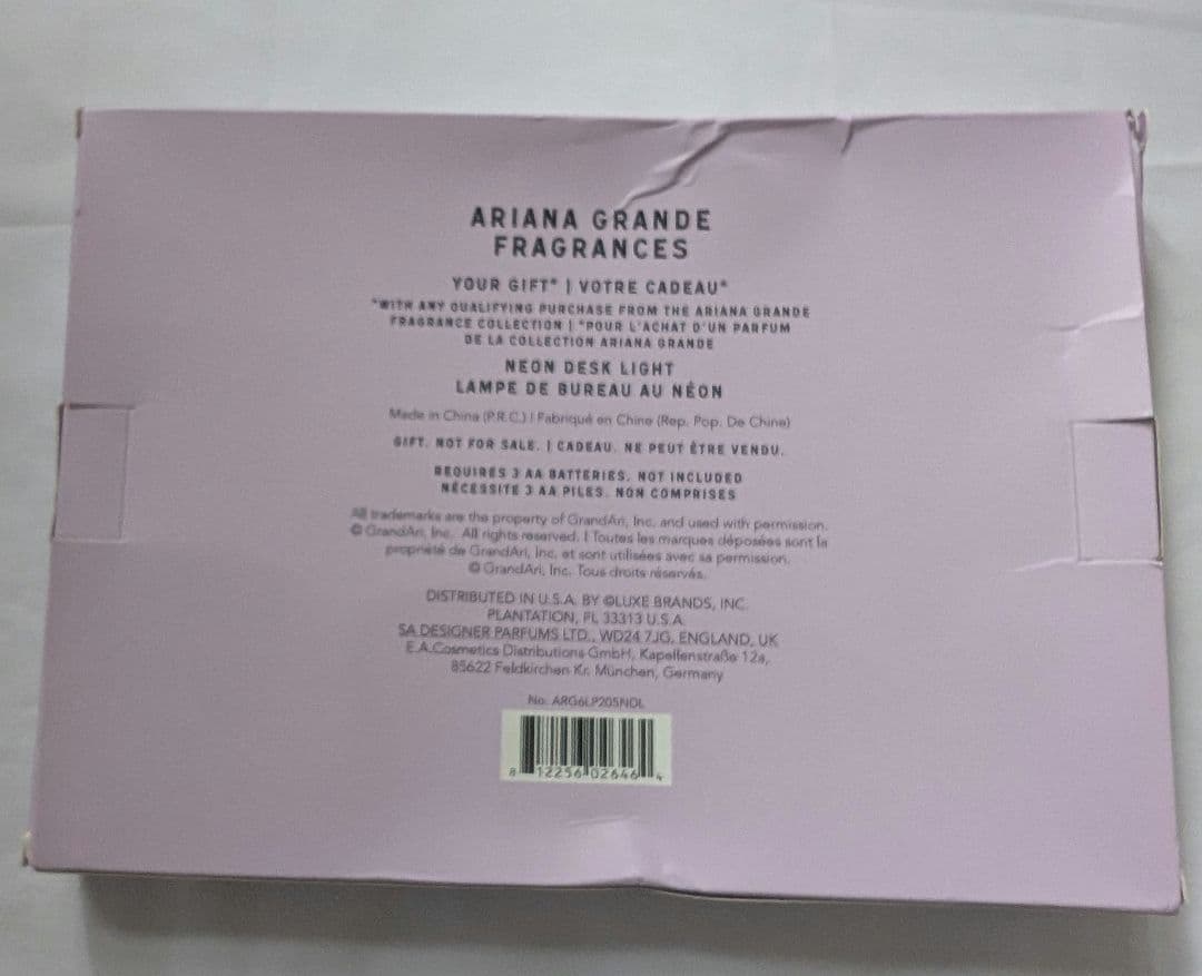 アリアナ・グランデ　非売品　ネオンデスクライト　ピンク