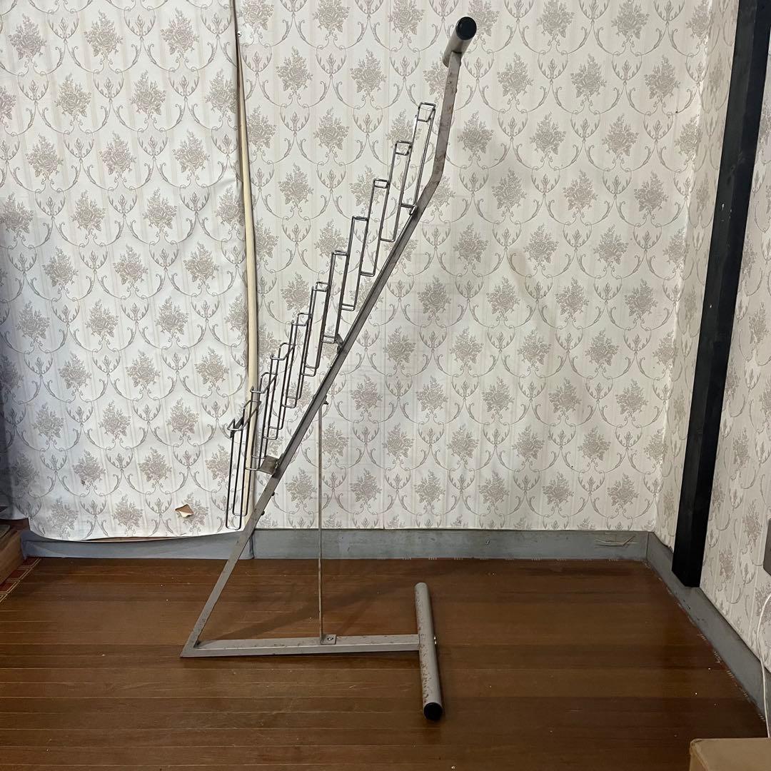 【アンティーク】アイアン スチール パンフレットラック カタログスタンド 古道具